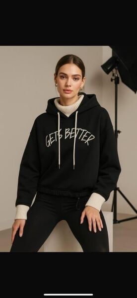 Glozmen Kapüşonlu Oversize Sweat