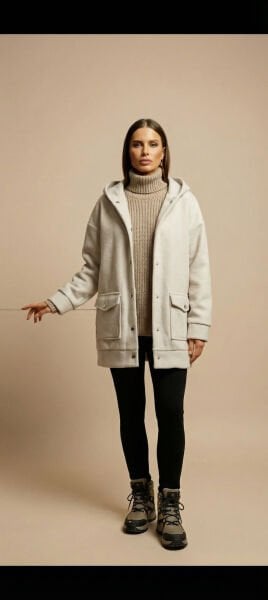 Glozmen Kapüşonlu Kaşe Kaban – Oversize Model – Yeni Sezon