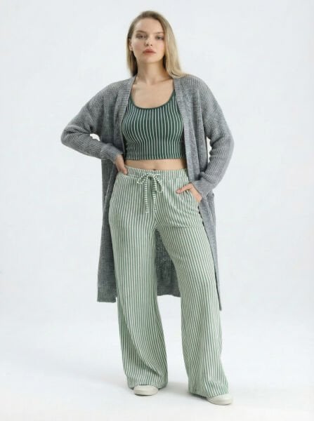 Glozmen Çizgili SU Yolu Pantolon