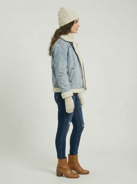 Glozmen Kürklü Denim ceket – Kışlık, Sıcak ve Şık Tasarım